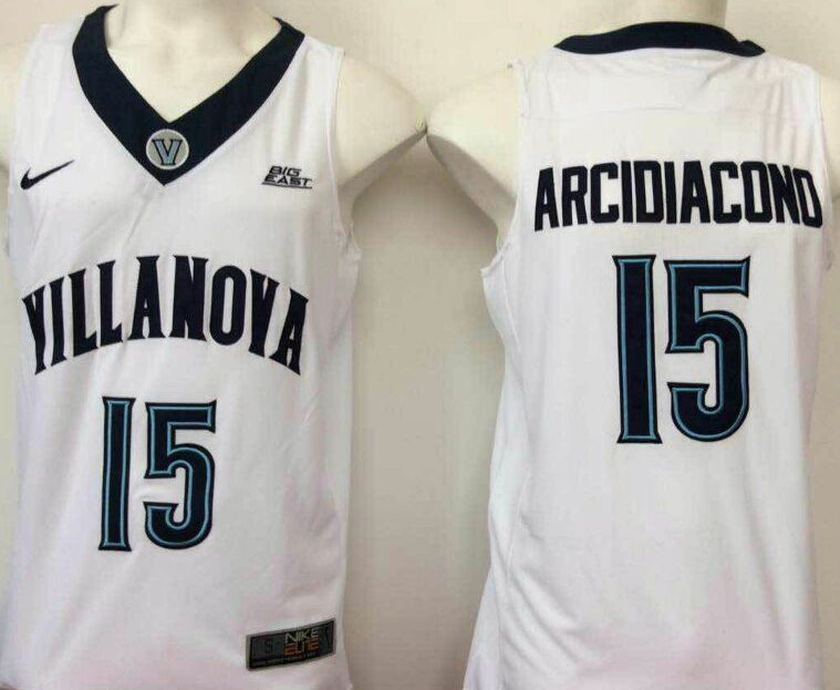 NCAA Men Villanova Wildcats White #15 Arcidiacond